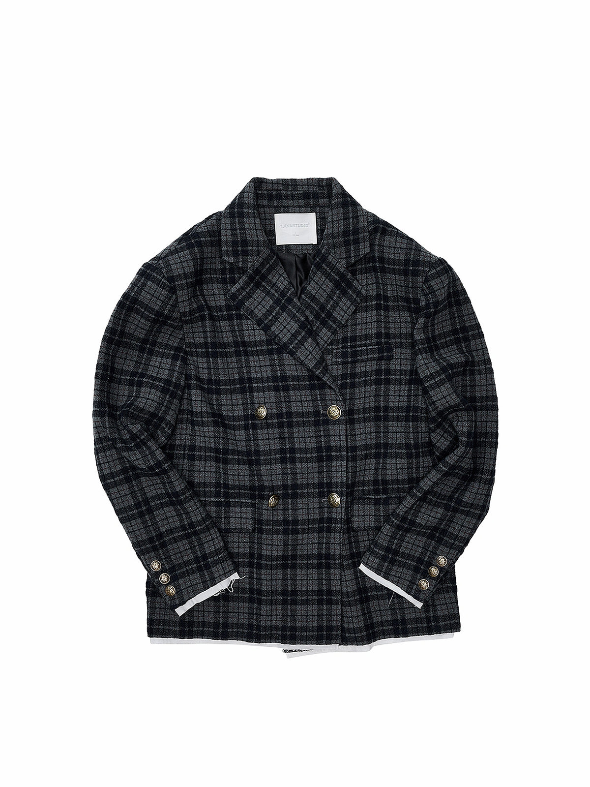 1Jinn Studio Y2K Preppy Oversized Tartan Blazer | Canton Collective