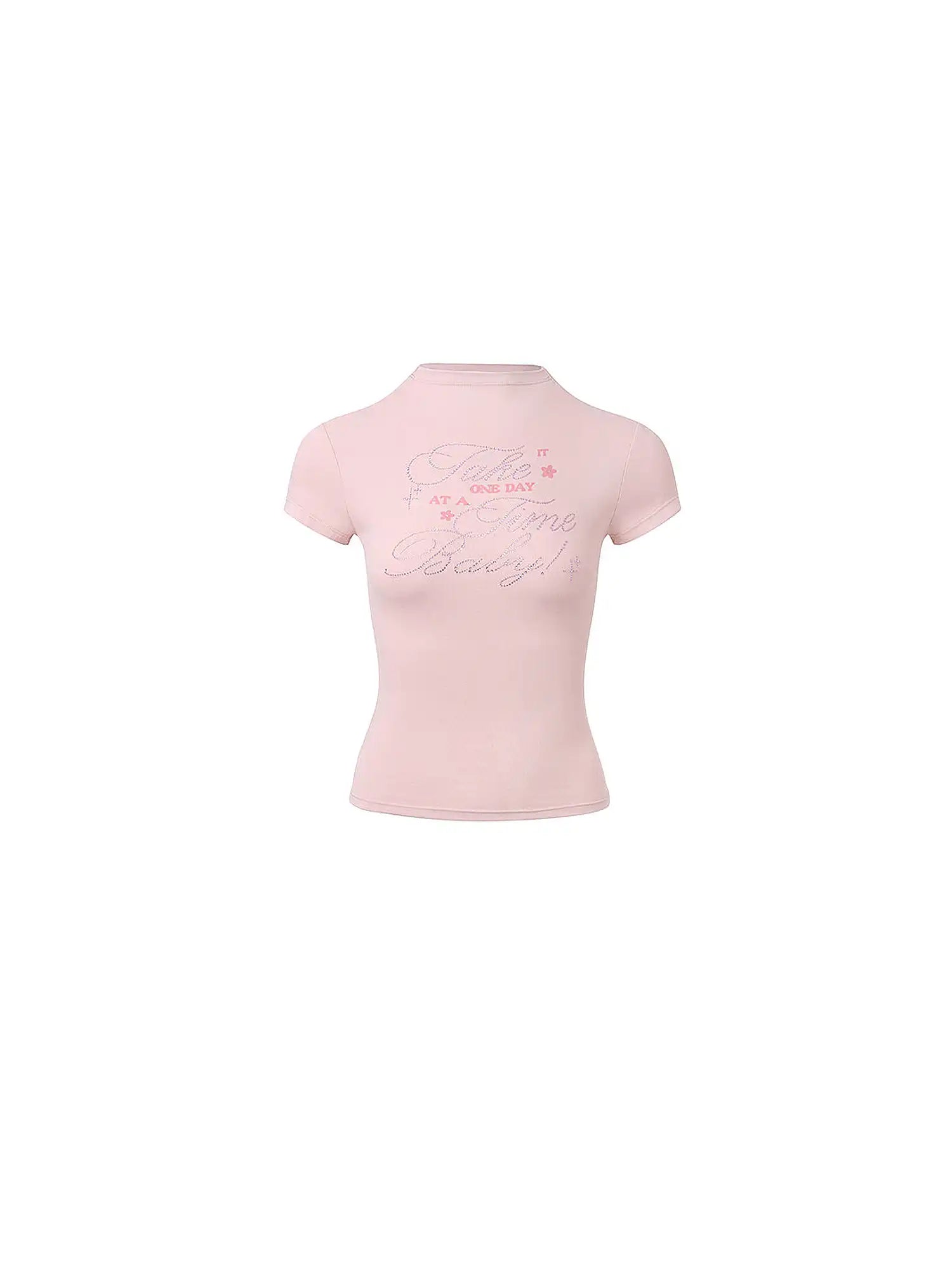 Deleteex Y2K Rhinestone Mock Neck Baby Tee | Canton Collective