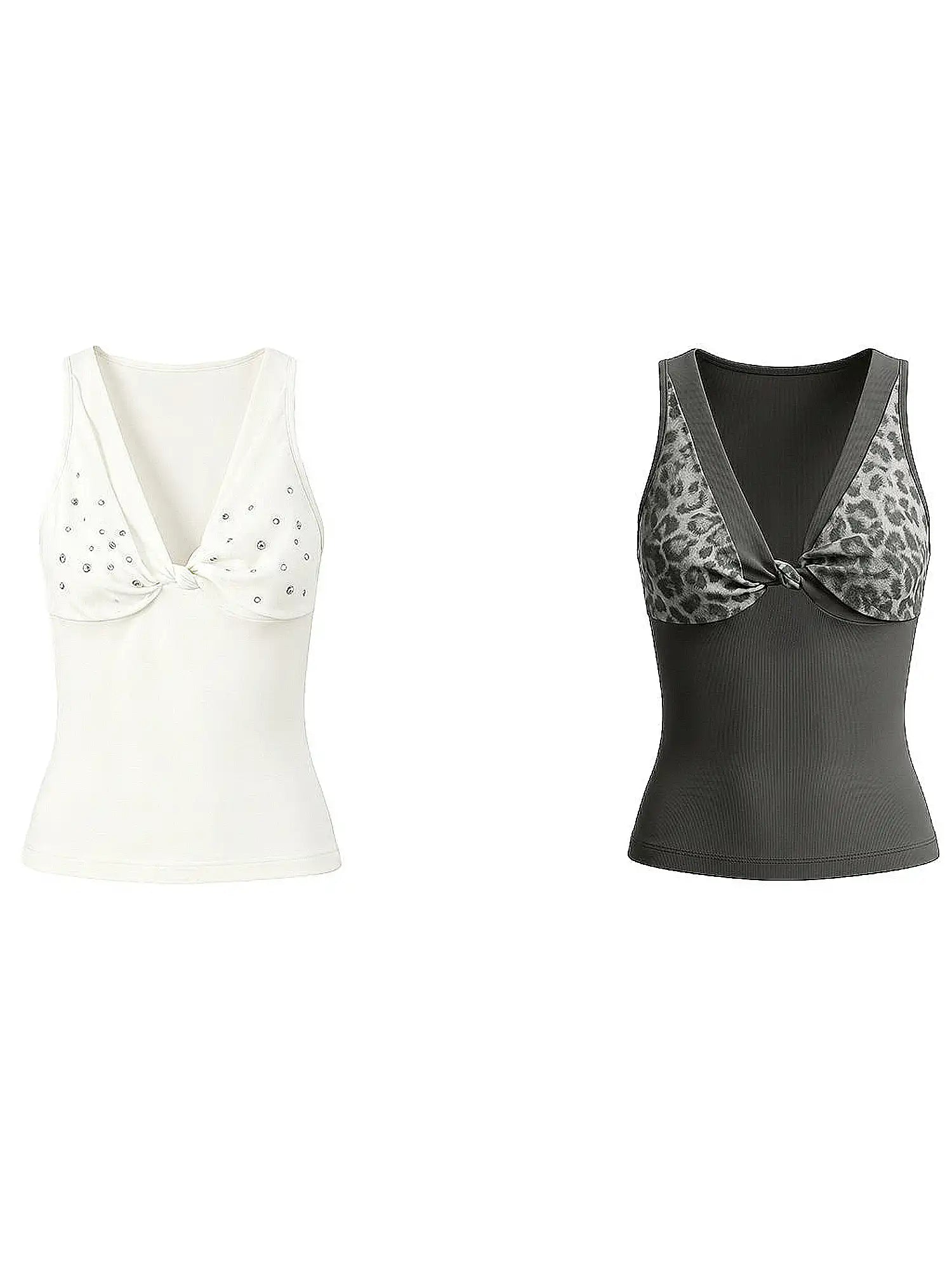 2th Desire Y2K Rhinestone Twisted V Neck Cami Top | Canton Collective