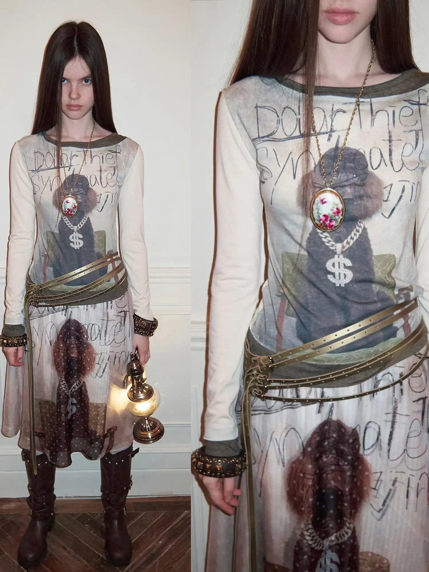 1Jinn Studio Y2K Royal Puppy Faux Two Piece Tee | Canton Collective