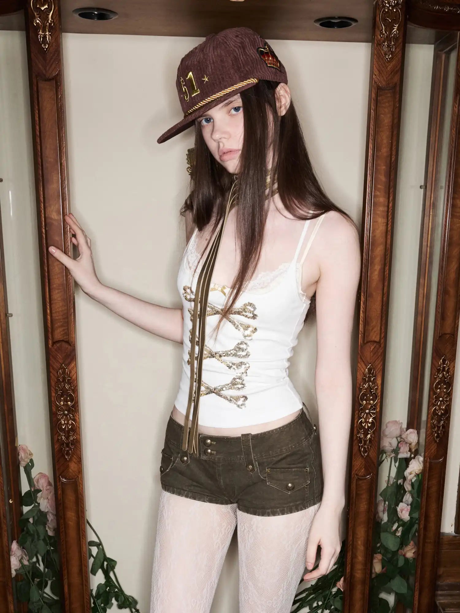 1Jinn Studio Y2K Spice Girl Cami Top With Bone Sequin | Canton Collective