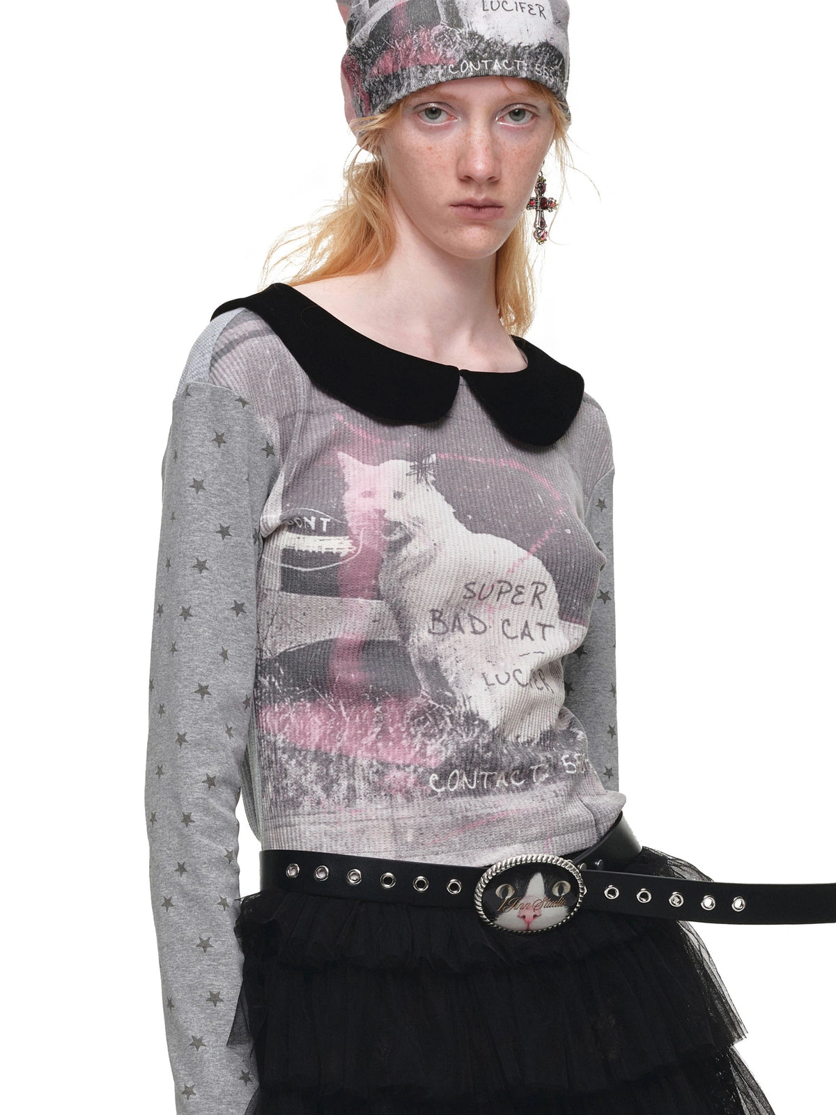 1Jinn Studio Y2K Star Long Sleeve Fitted Knit Top | Canton Collective