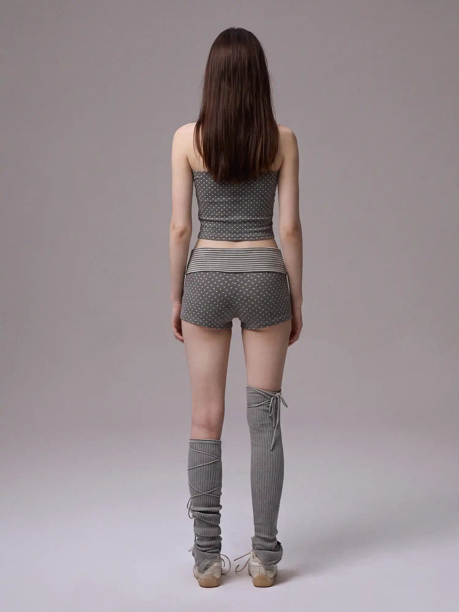 CantonCollective Design Y2K Stripe & Polka Dot Foldover Shorts Set | Canton Collective
