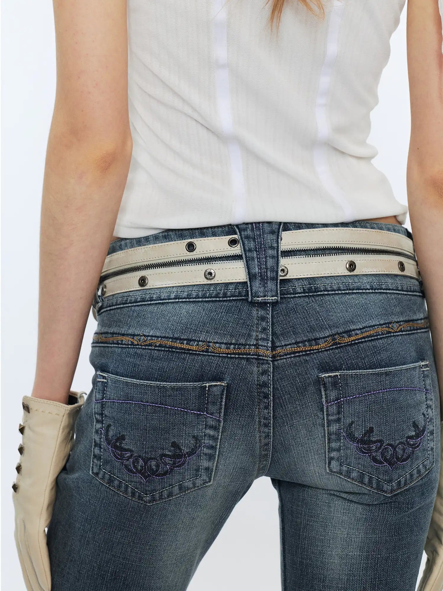 2th Desire Y2K Western Leather Zip Belt With Detachable Saddle Waist Pouch | Canton Collective