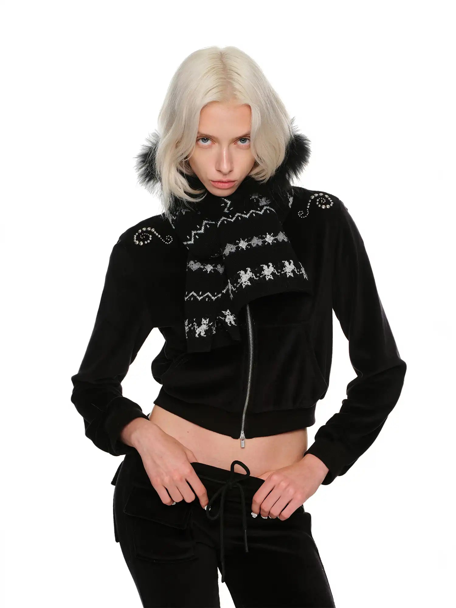 1Jinn Studio Velvet Faux Fur Fall Hoodie Set | Canton Collective