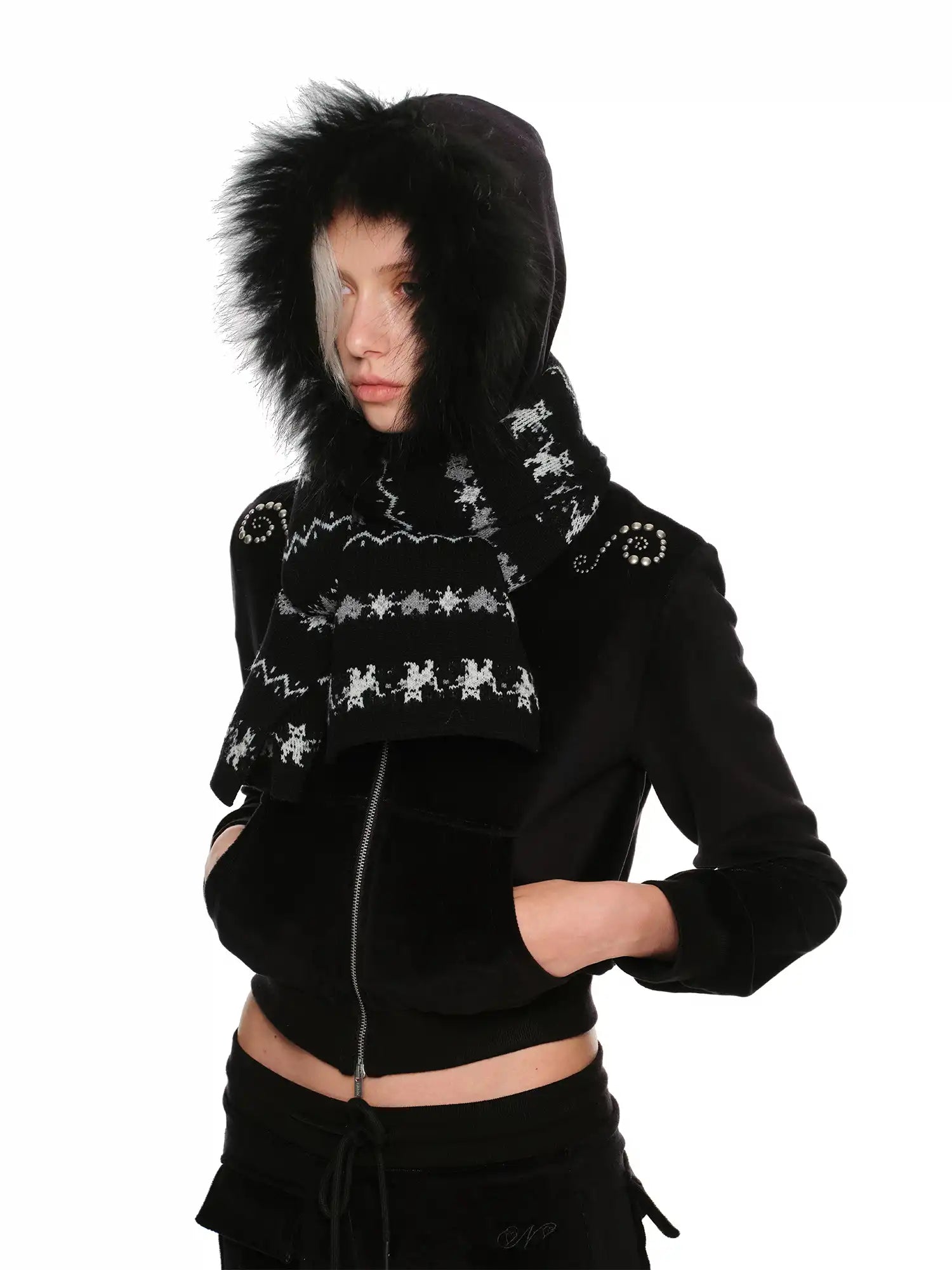 1Jinn Studio Velvet Faux Fur Fall Hoodie Set | Canton Collective