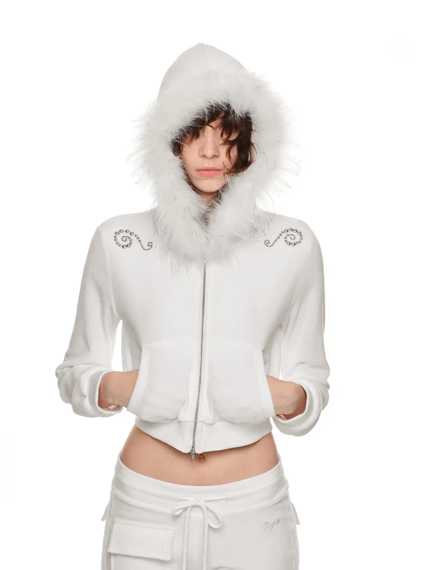 1Jinn Studio Velvet Faux Fur Fall Hoodie Set | Canton Collective