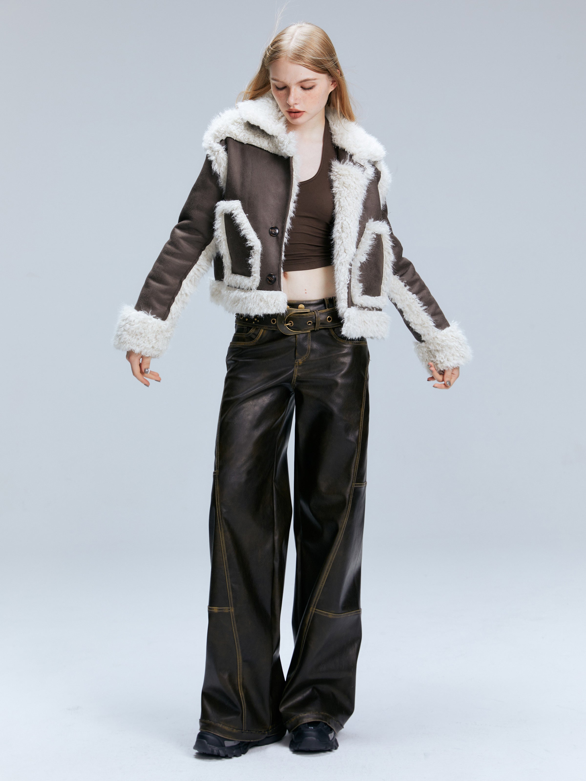 Distressed Leather Pants