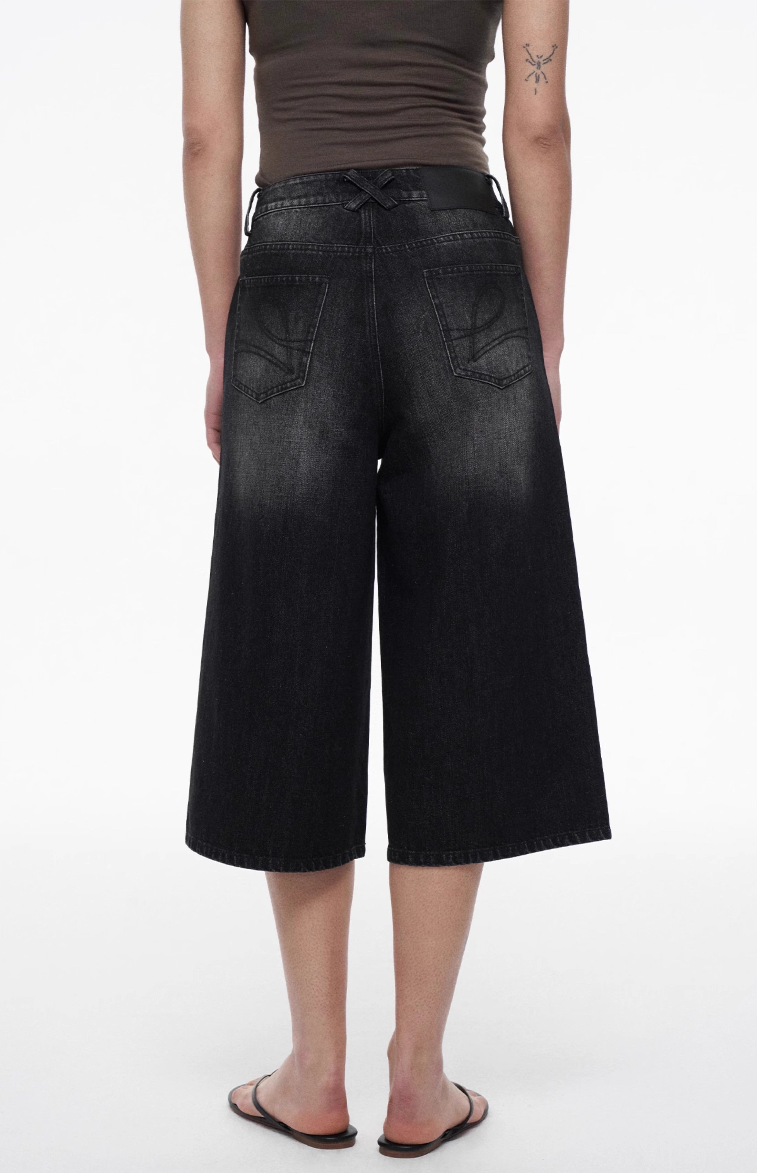 High-Waisted Denim Culottes