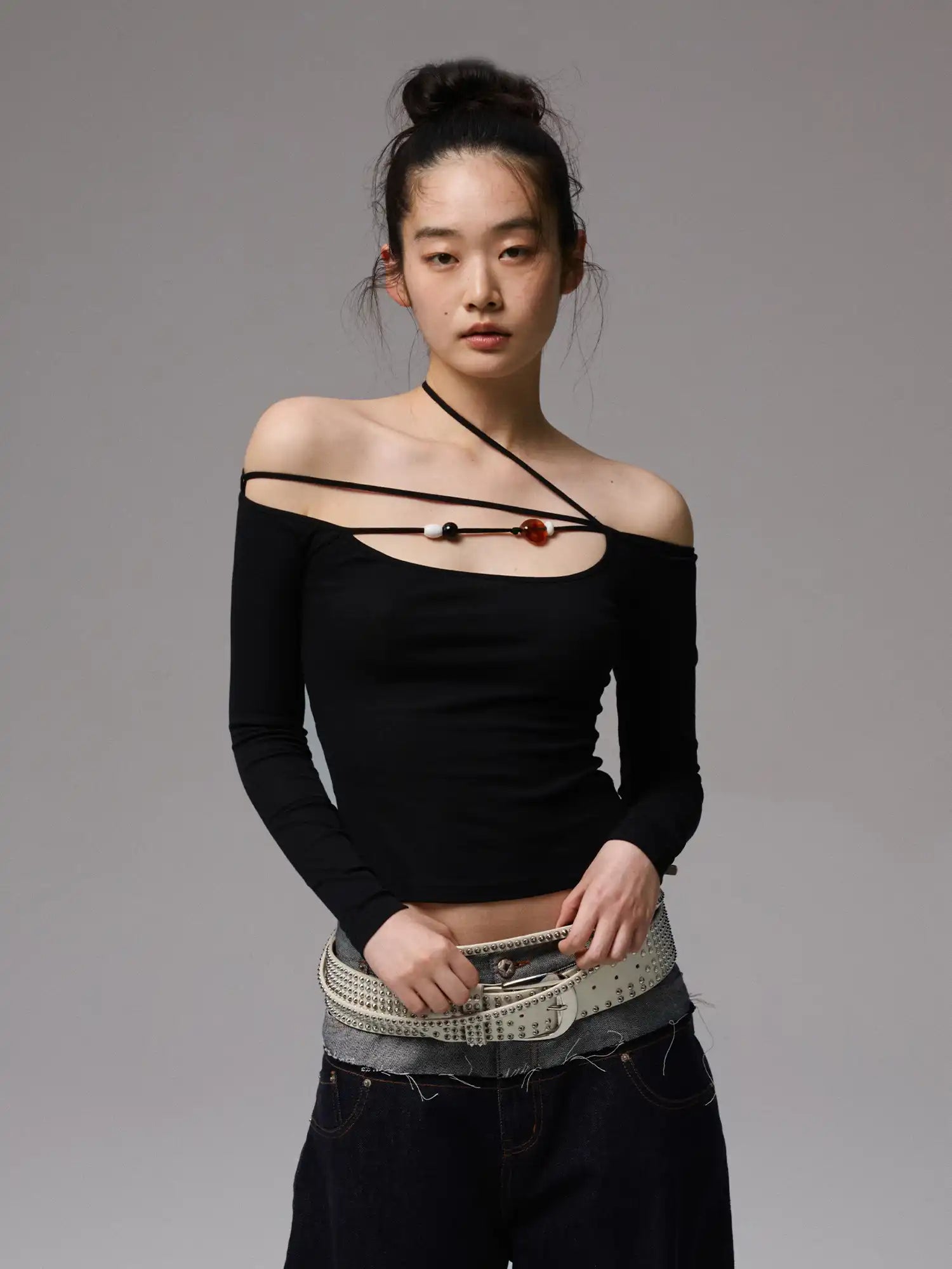 1Jinn Studio Beaded Tie Front Top | Canton Collective