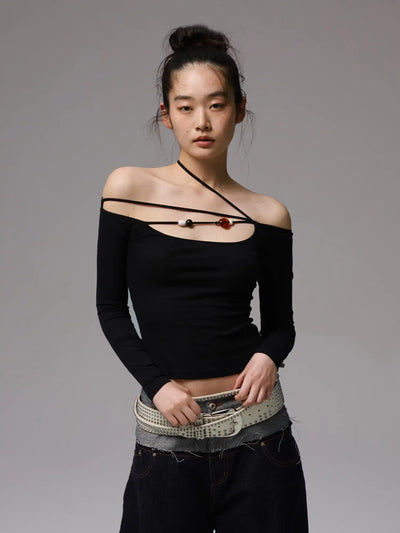 1Jinn Studio Beaded Tie Front Top | Canton Collective