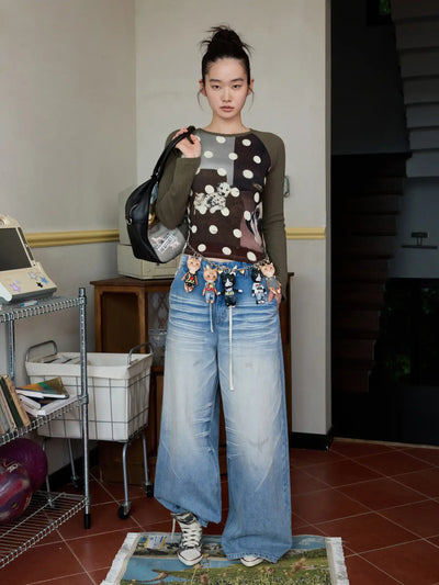 1Jinn Studio Women's Cat Print Raglan Top | Canton Collective